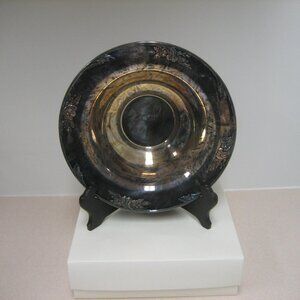 Vintage 10" Silverplate Serving Bowl Decorated Rim American Classic